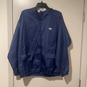 Adidas Blue Long Sleeve Full-Zipper Windbreaker Size Large